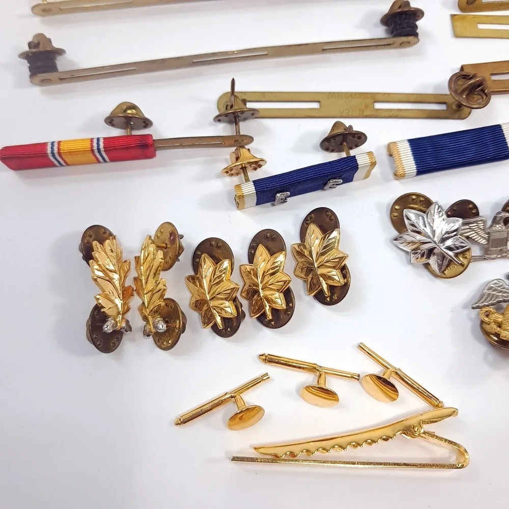US navy pin set eagle Naval Lieutenant Commander officer rank oak leaf Dental‎